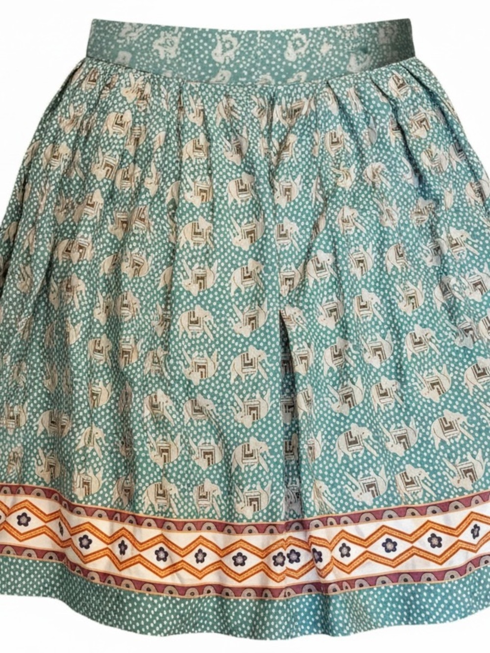 Comme Toi Anthropologie Water for Elephants Print Fun Skirt Medium Flowy Boho M